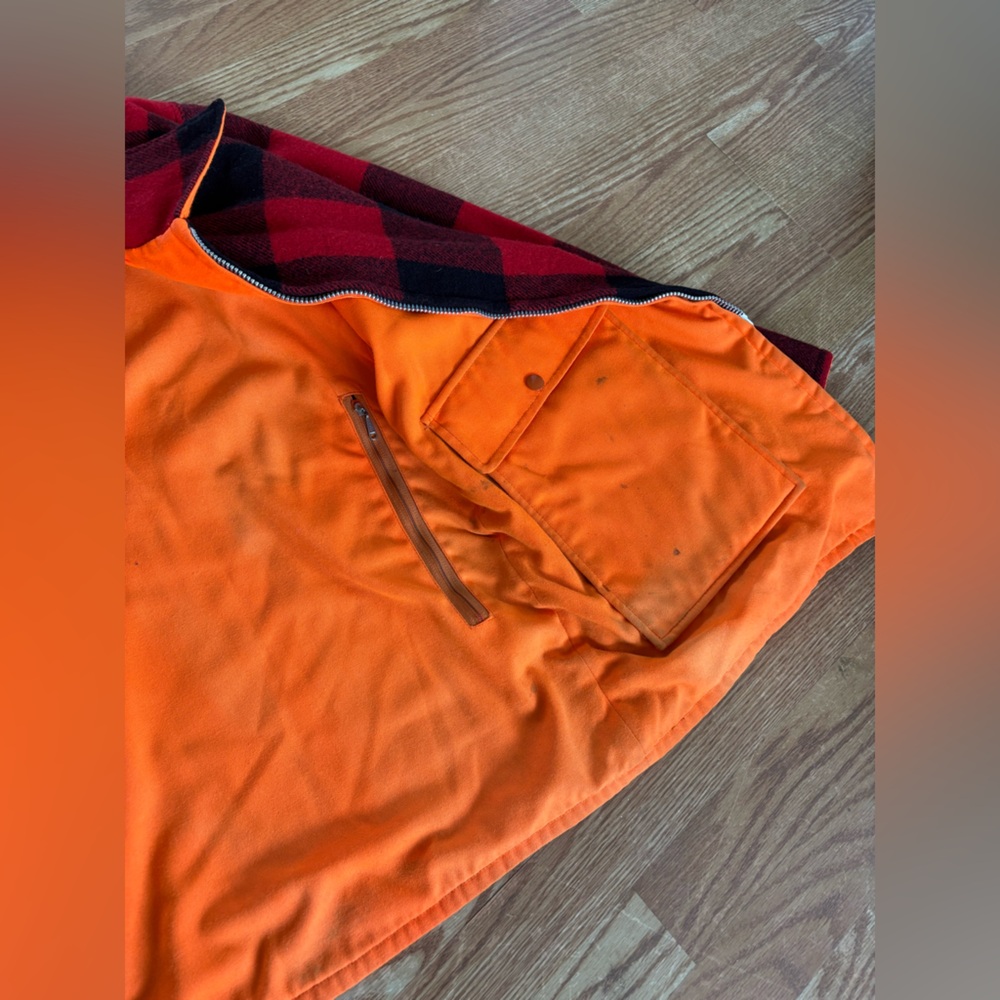 Vintage 70s Woolrich Buffalo Plaid Wool Hunting Jacket Reversible Size XL - Picture 7 of 10